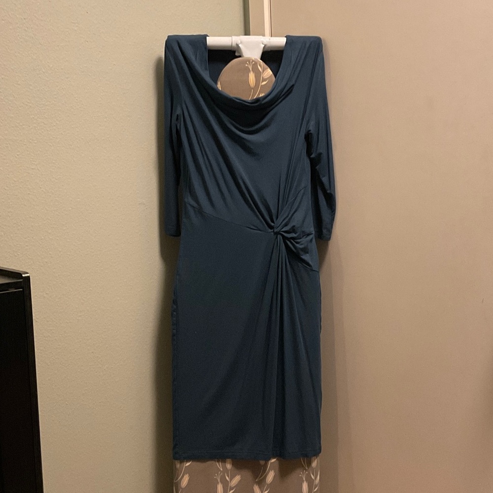 Sophisticated Teal Long Sleeve Dress